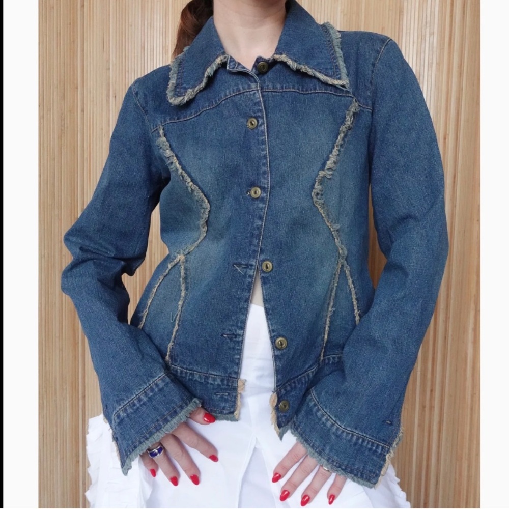 Vintage Y2K Frayed Denim Jacket